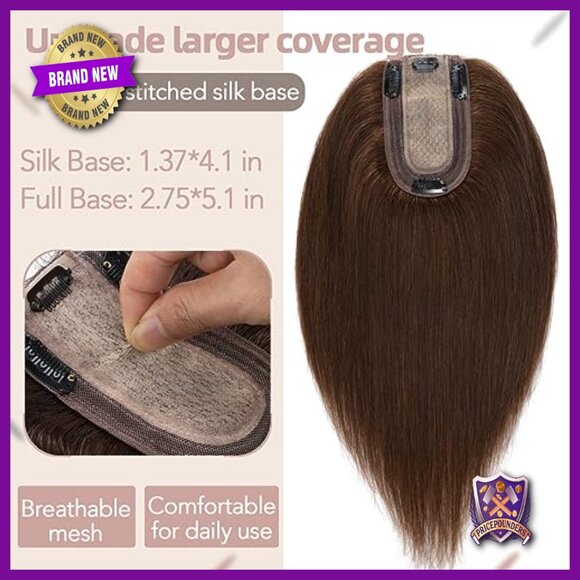 Silk Base Human Hair Topper 130% Density 12\